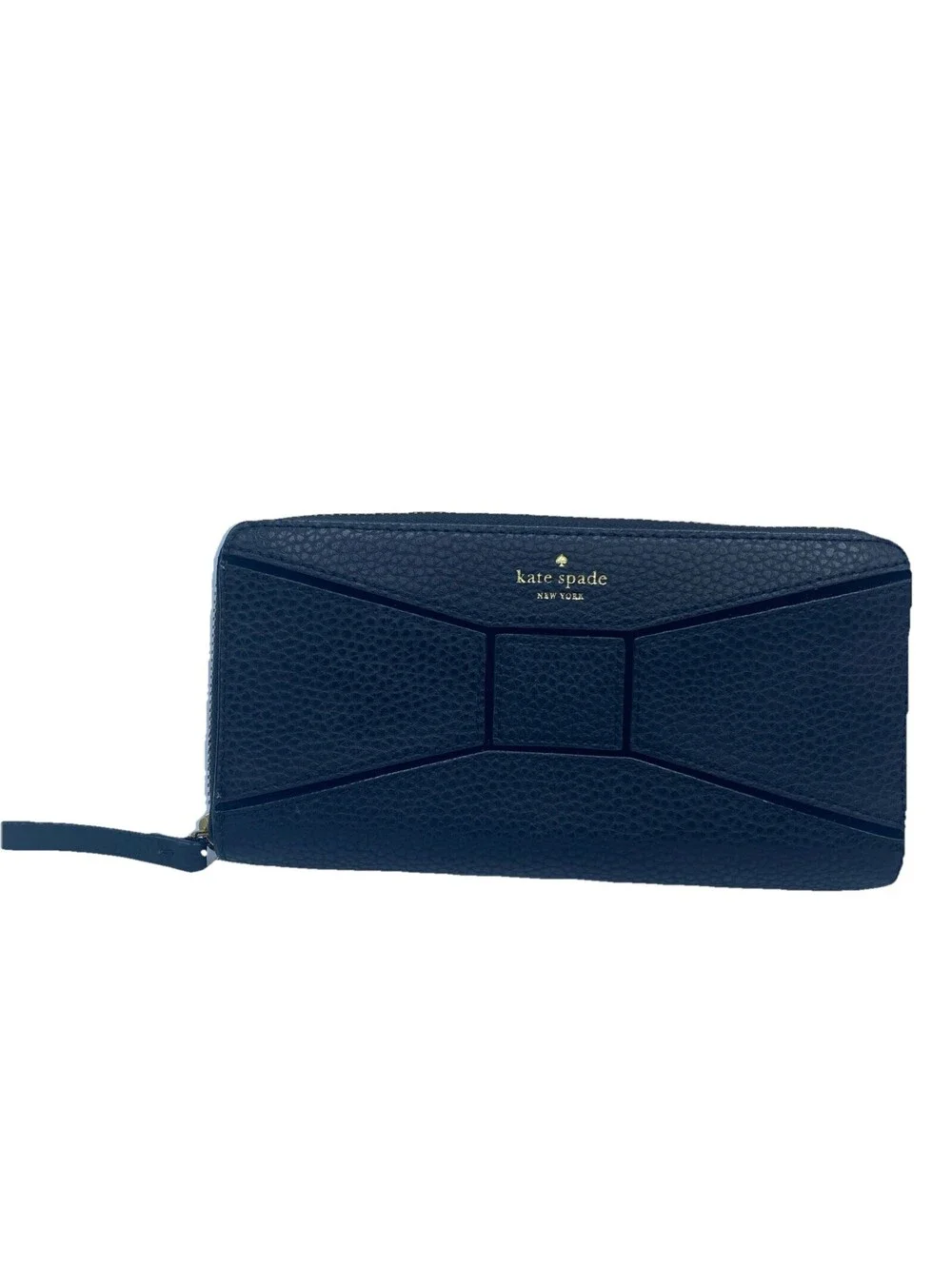 Kate Spade Neda Bridge Place Black Pebble Leather Wallet Multi Pockets